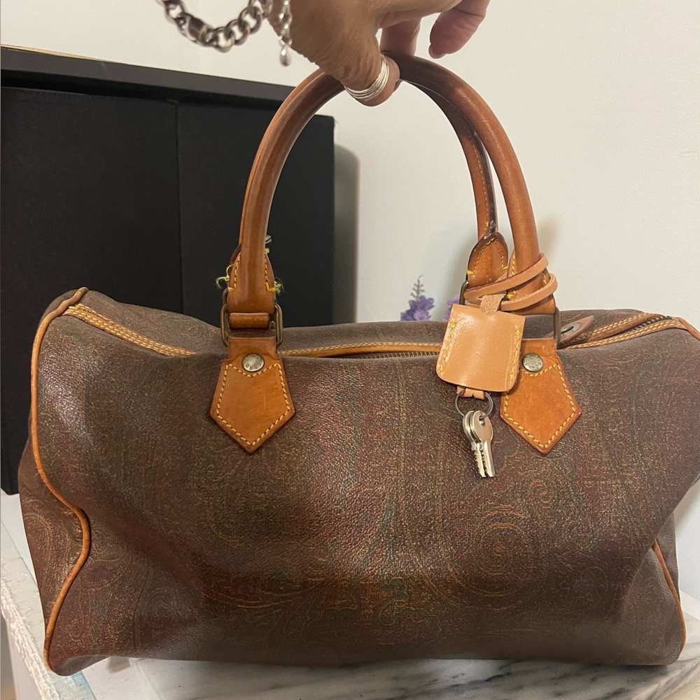 Etro Brown and Tan Travel Bag